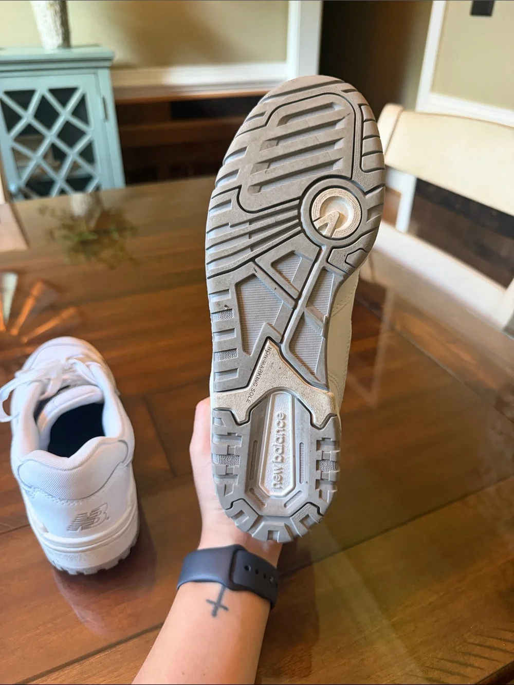 New Balance Women White Lace-Up Sneakers